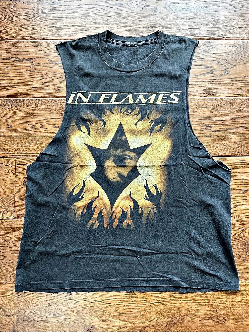 Vintage In Flames Tour Cut-off Sleeveless T-Shirt